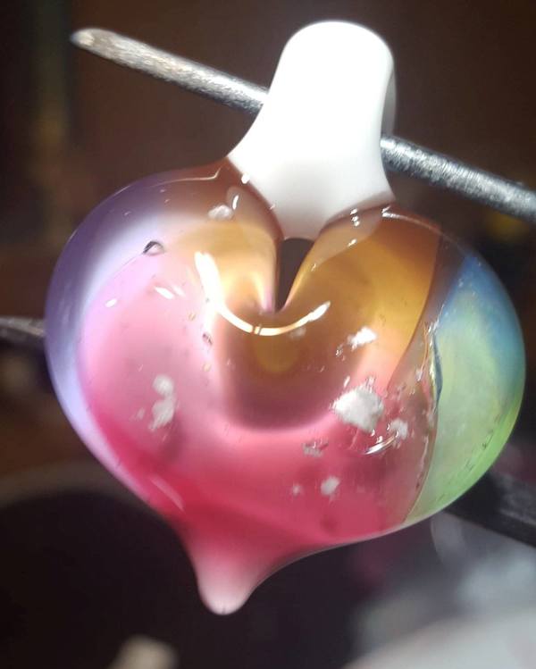 Apricot Heart Glass Pendant
